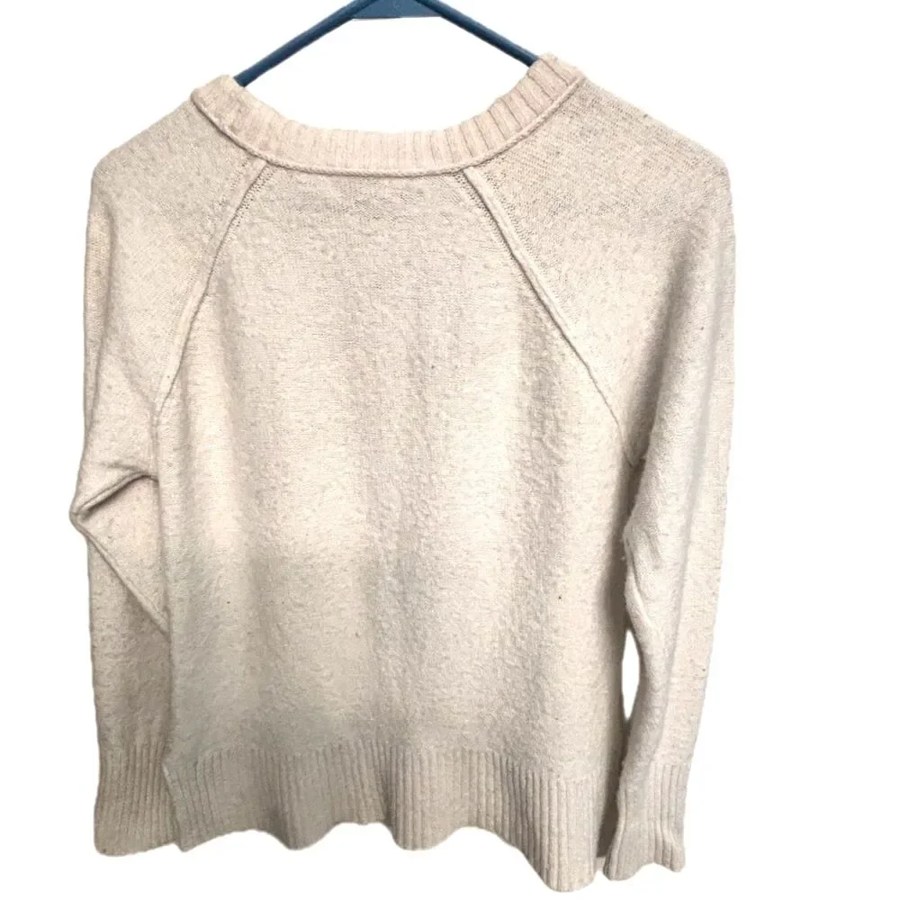 J.Crew Cream Cable Knit Sweater Merino Wool Blend Women's Small